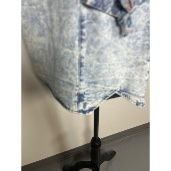 VNT Take Nine Maternity Wear Tabatha style denim floral vest Size L Womens Blue - Picture 11 of 12